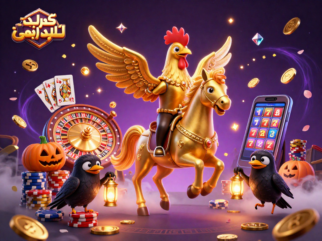Bet big with خرید کلید لمسی, featuring a golden rooster, glowing gems, and vibrant casino elements.