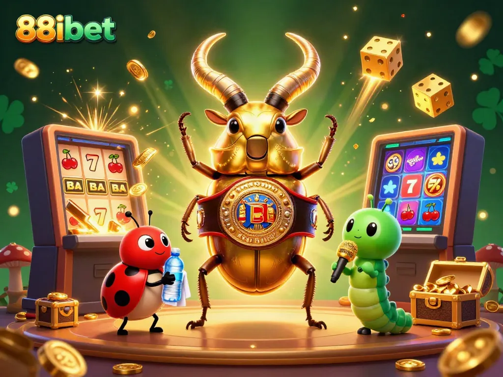 Experience the thrill of winning at 88ibet with an energetic casino scene featuring vibrant characters and dazzling gaming elements.